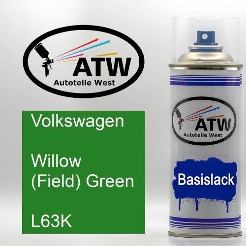 Volkswagen, Willow (Field) Green, L63K: 400ml Sprühdose, von ATW Autoteile West.